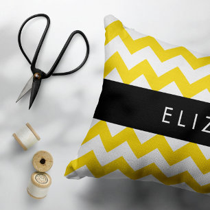 Yellow Zigzag, Yellow Chevron, Your Name Pillowcase
