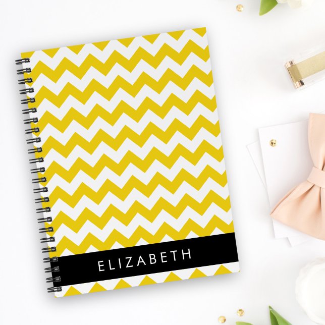 Yellow Zigzag, Yellow Chevron, Your Name Planner (Creator Uploaded)