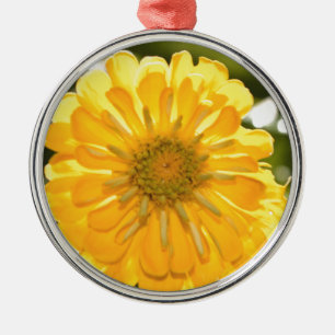 Yellow zinnia, yellow daisy, yellow flower metal tree decoration