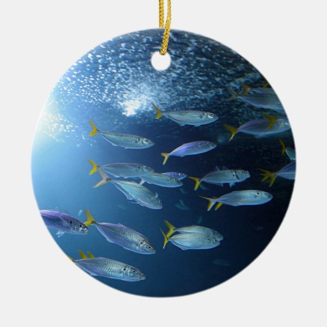 Yellowfin Tuna Ceramic Tree Decoration (Front)