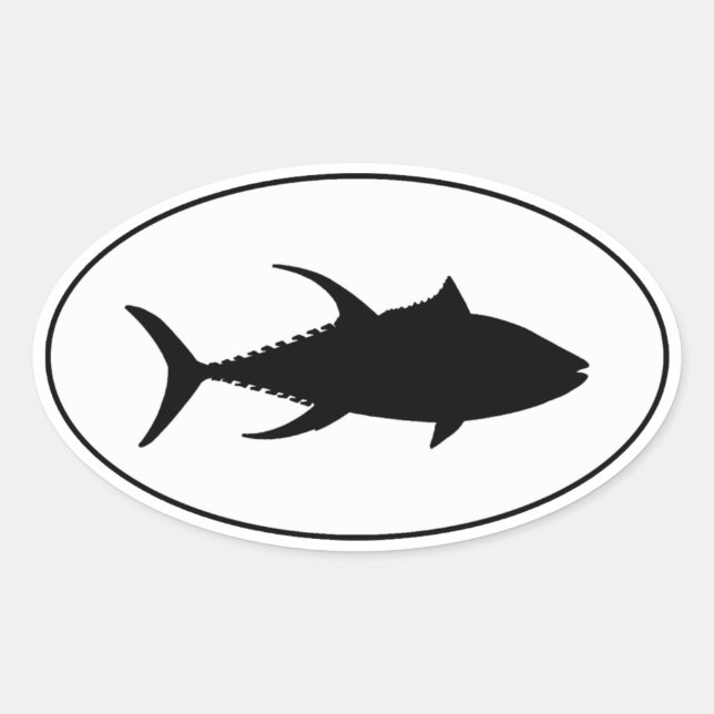 Yellowfin Tuna Icon Oval Sticker (Front)
