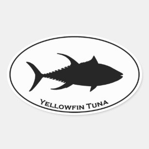 Yellowfin Tuna Icon Oval Sticker