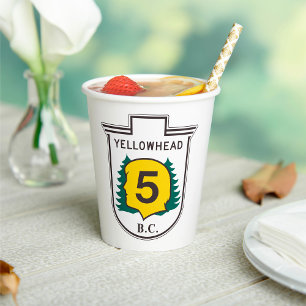 Yellowhead Road Sign Paper Cups