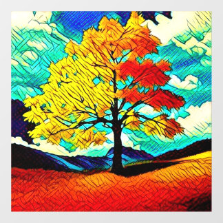 Yellowing Fall Nature Window Cling