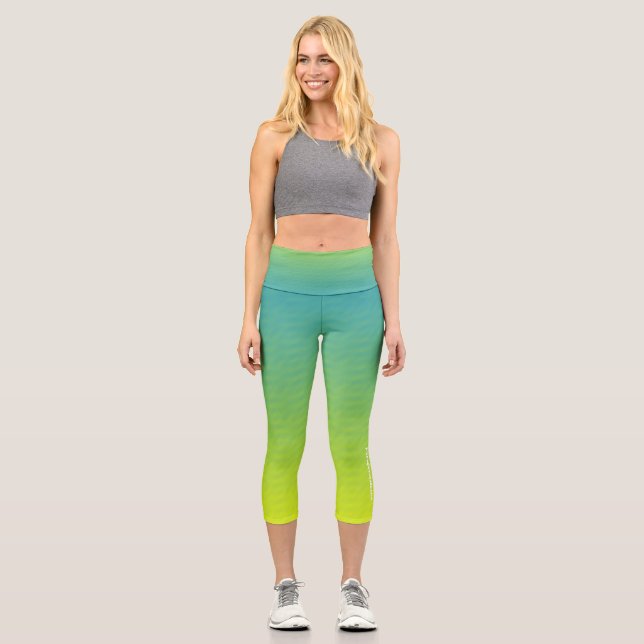 Yellowish Green Colour Capri Leggings (Front)