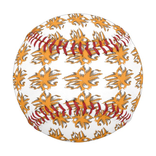 Yellowish Orange, Orangy Yellow  decorative Baseball (Front)