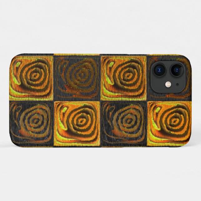 Yellowish squares and circles in rustic mosaic thr Case-Mate iPhone case (Back (Horizontal))
