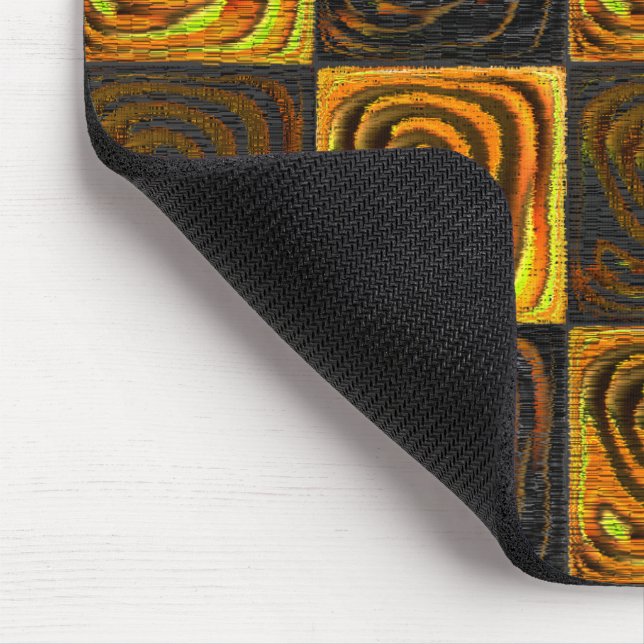 Yellowish squares and circles in rustic mosaic thr mouse mat (Corner)