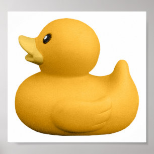 YellowRubberDuck CUTE YELLOW RUBBER DUCK DUCKIE GR Poster