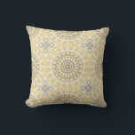Yellows and White Mandala Kaleidoscope Medallion Cushion<br><div class="desc">I call this design: Amberly</div>