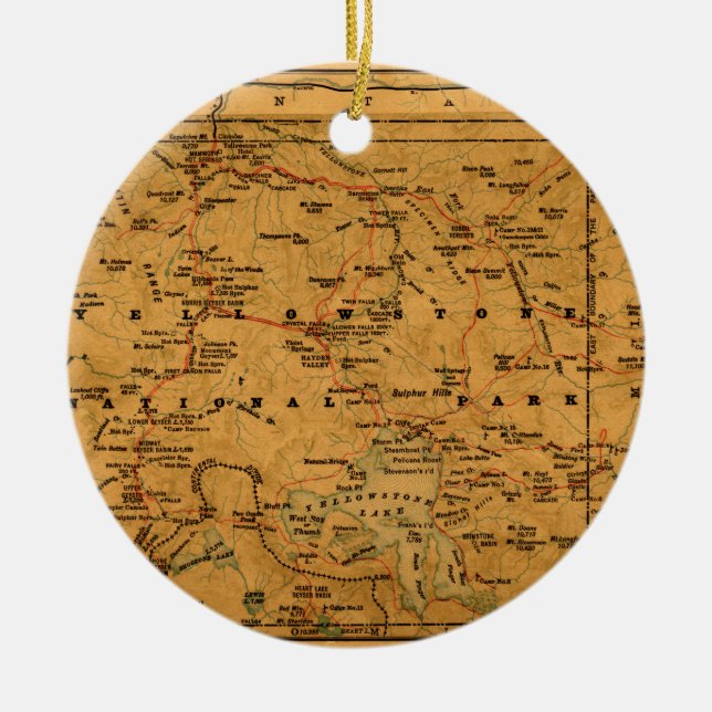Yellowstone 1880 ceramic tree decoration (Front)