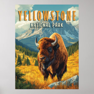 Yellowstone: A Retro Travel Poster