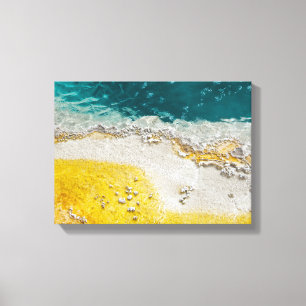Yellowstone Abstract in Teal and Yellow Canvas Print