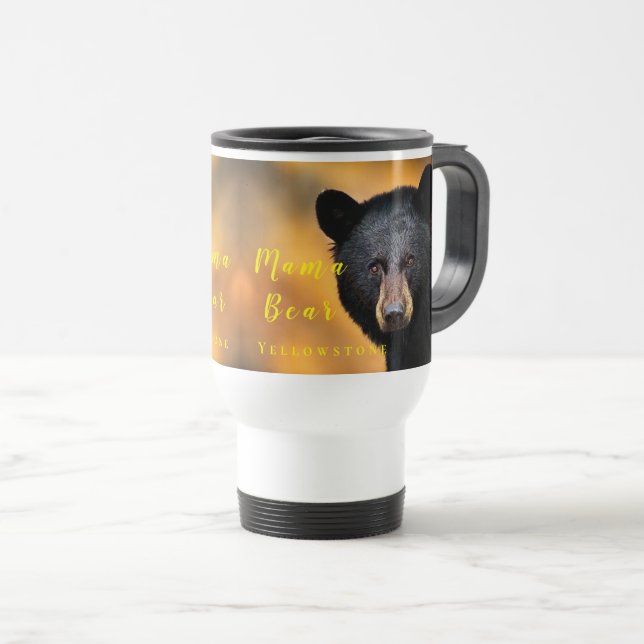 Yellowstone Bear Travel Mug-Mama Bear Travel Mug (Front Right)