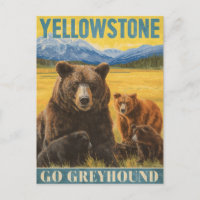 Yellowstone Bears Vintage Travel