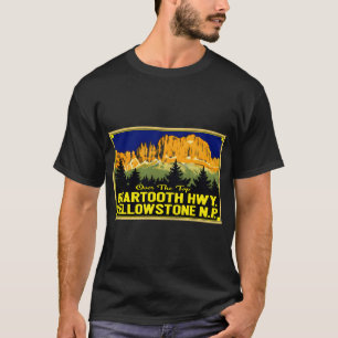 Yellowstone  Beartooth Highway Wyoming Montana Vin T-Shirt