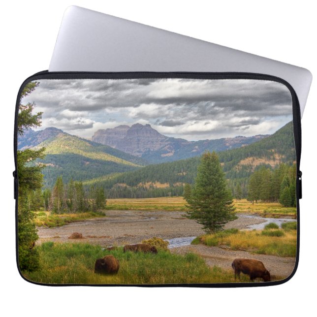 Yellowstone Bison Laptop Sleeve (Front)