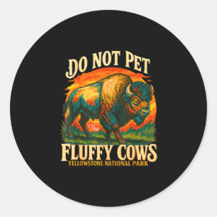 Yellowstone bison national park funny wildlife classic round sticker
