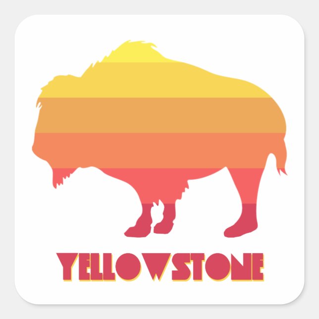Yellowstone Bison Square Sticker (Front)