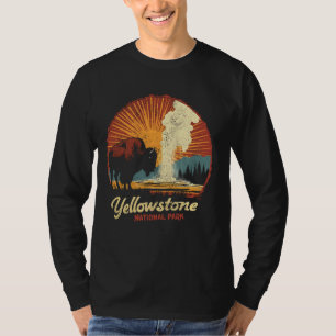 Yellowstone Bison Vintage National Park Family Tri T-Shirt