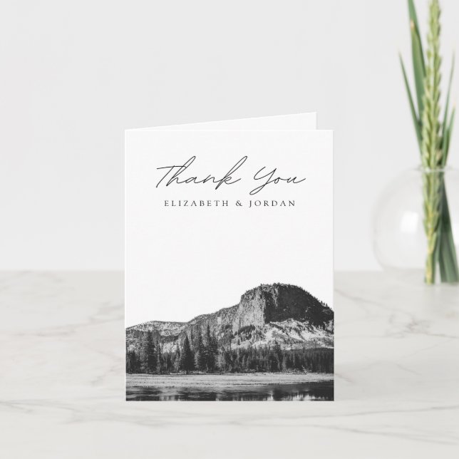 Yellowstone Black & White Blank Thank You Card (Front)