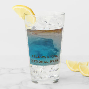 Yellowstone Blue Hot Spring Pool National Park Glass