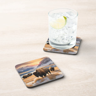 Yellowstone Buffalo Coaster Set