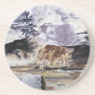 Yellowstone Buffalo in Winter Coaster