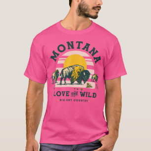 Yellowstone Buffalo Retro Montana Bison Wilderness T-Shirt