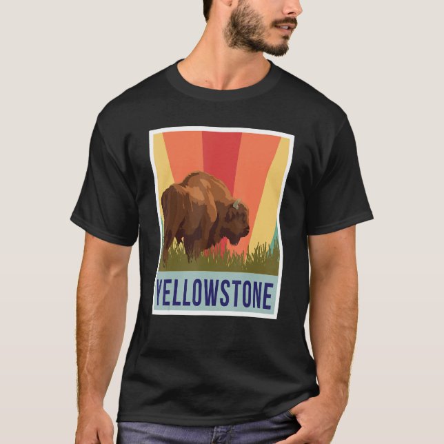 Yellowstone Buffalo Wyoming National Park Souvenir T-Shirt (Front)