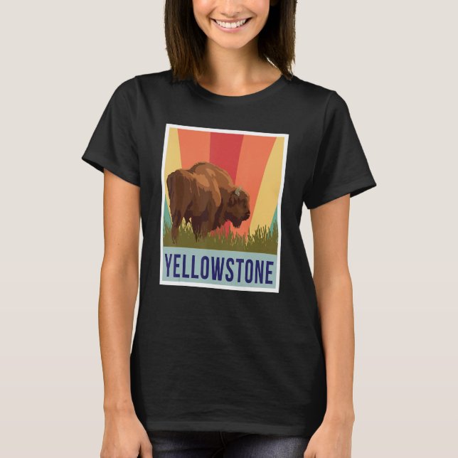 Yellowstone Buffalo Wyoming National Park Souvenir T-Shirt (Front)