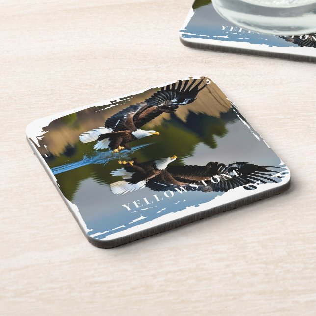 Yellowstone Eagle Beverage Coaster (Left Side)