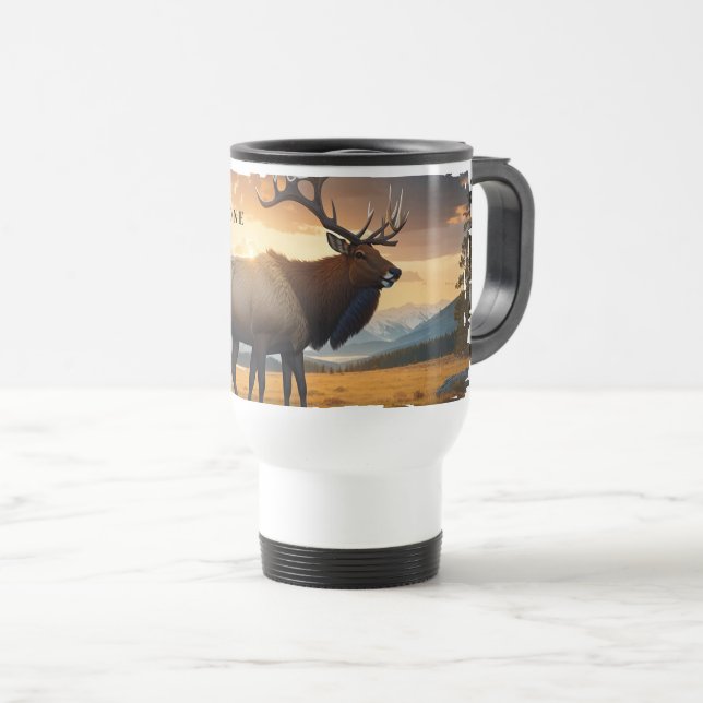 Yellowstone Elk Travel Mug (Front Right)