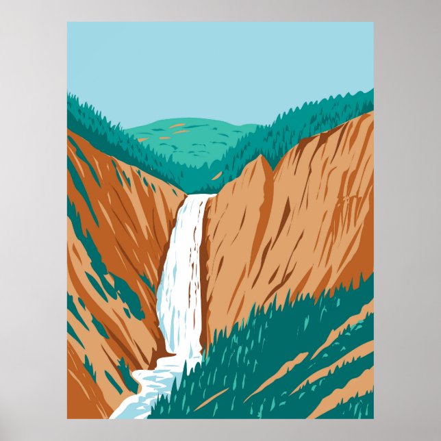 Yellowstone Falls Poster (Front)