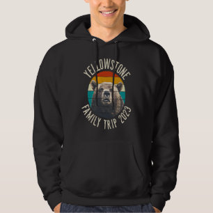 Yellowstone Family Trip 2023 Grizzly Bear  Yellows Hoodie