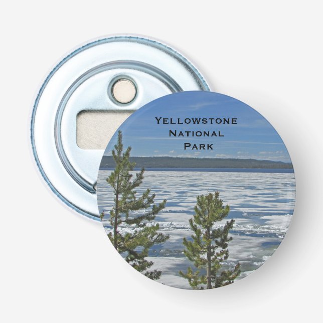 Yellowstone Frozen Lake Nature Photo National Park Bottle Opener (Front)