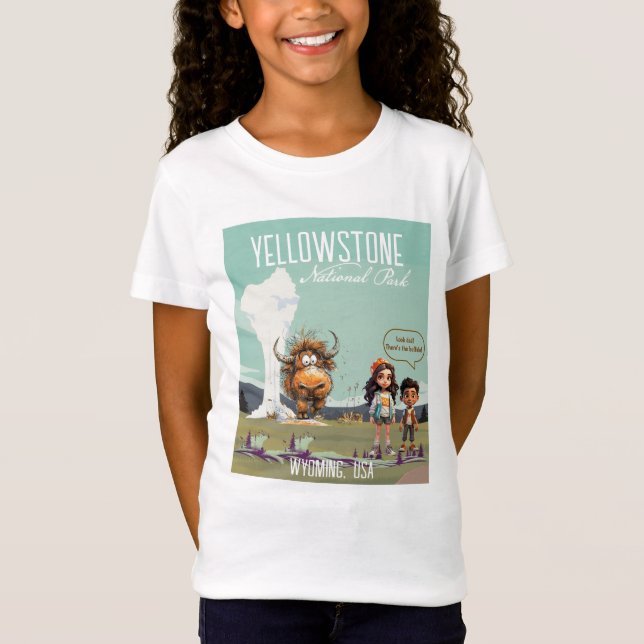 Yellowstone funny children bison buffalo T-Shirt (Front)