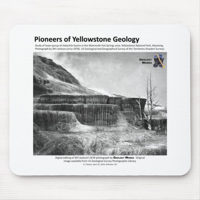 Yellowstone Geology Pioneers II - Hot Springs Mouse Mat (Front)