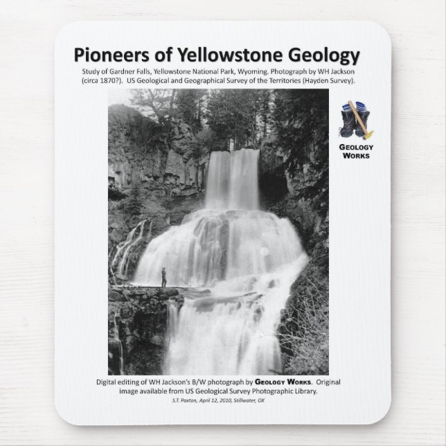 Yellowstone Geology Pioneers III - Gardner Falls Mouse Mat (Front)