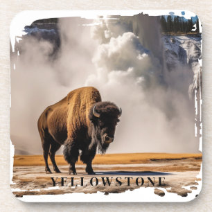 Yellowstone Geyser Bison Beverage Coaster