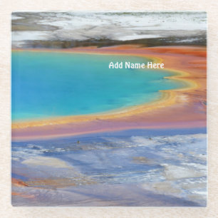 Yellowstone Grand Prismatic Hot Spring - Customise Glass Coaster