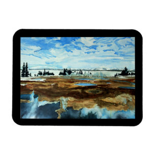 Yellowstone Lake in Winter Card Magnet