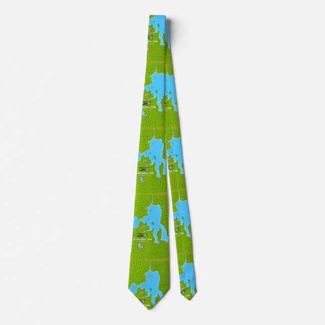Yellowstone Lake, Wyoming Map Tie (Front)
