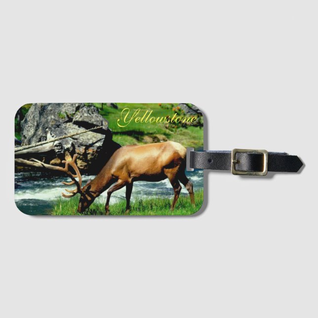 Yellowstone Luggage Tag-Elk Tag (Front Horizontal)