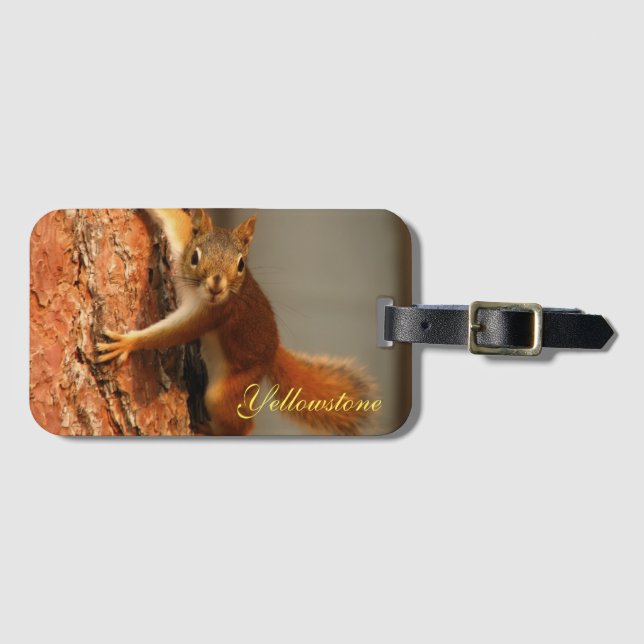Yellowstone Luggage Tag-Squirrel Luggage Tag (Front Horizontal)