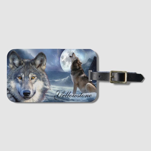 Yellowstone Luggage Tag-Wolf Tag (Front Horizontal)