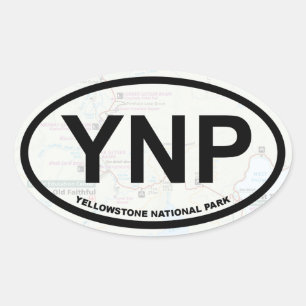 Yellowstone map sticker (black text)