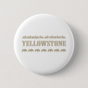 Yellowstone Montana Buffalo 6 Cm Round Badge