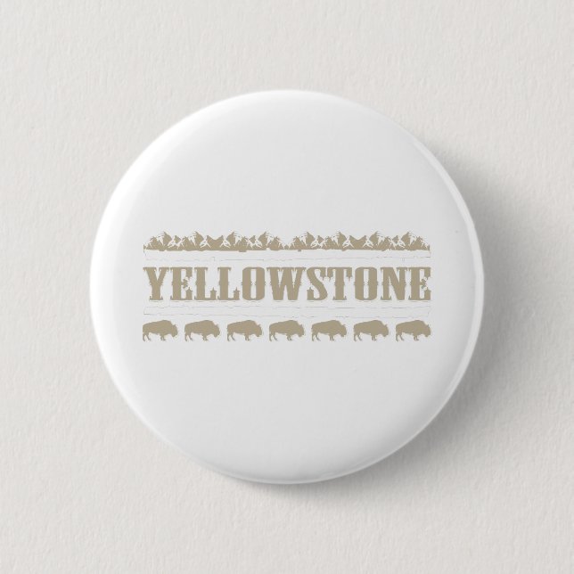 Yellowstone Montana Buffalo 6 Cm Round Badge (Front)