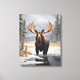   Yellowstone Moose Canvas Art